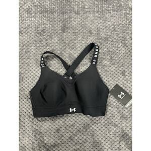 Under Armour Womens Black Crossback Straps New With Tags Sports Bra Size Med